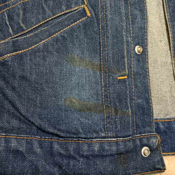 Vintage early 1970's Denim Jacket, upcycled with hand embroidery, size XS - S - Picture 7 of 10